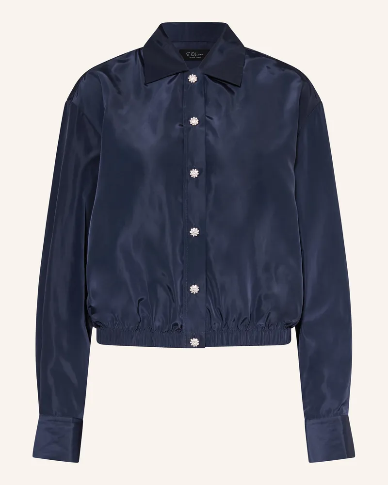 S.Oliver Hemdbluse Mit Schmucksteinen blau Dunkelblau