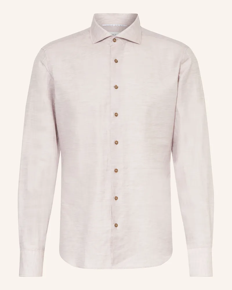 Eterna Hemd Slim Fit mit Leinen Beige