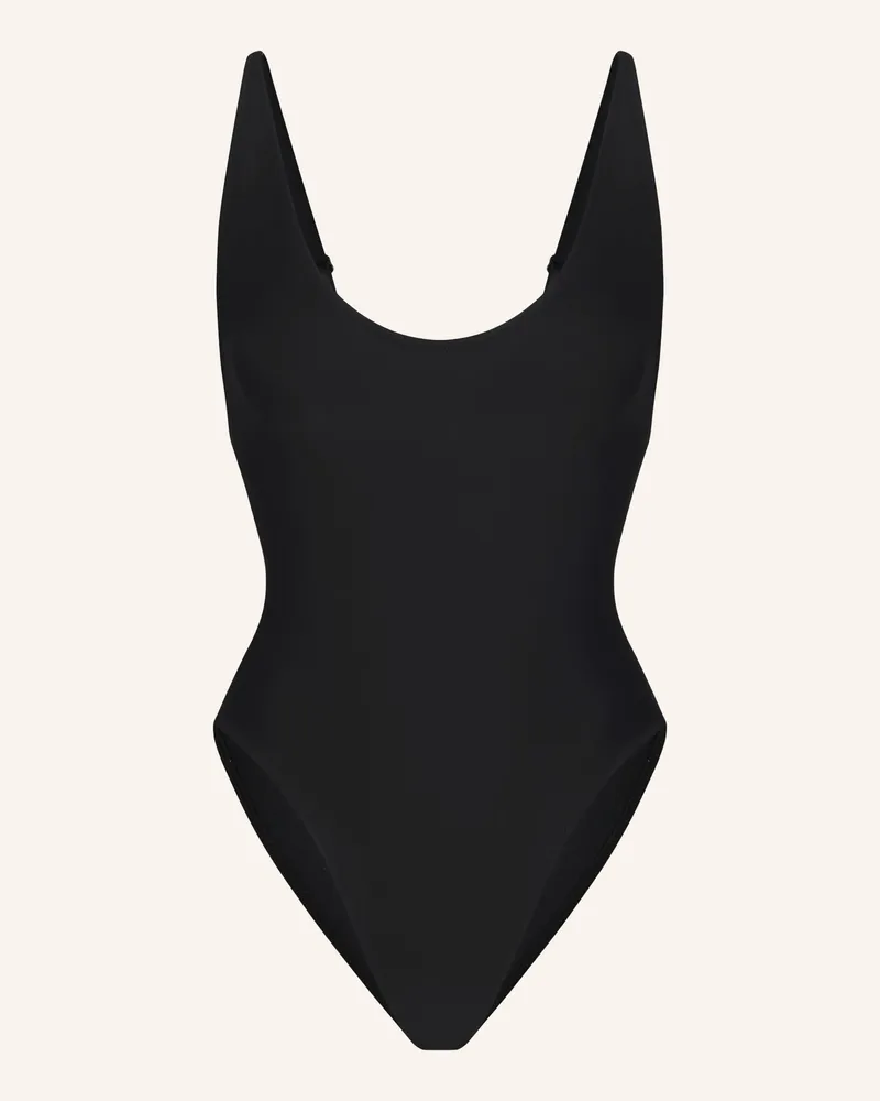 SKIMS Badeanzug Signature Swim schwarz Onx