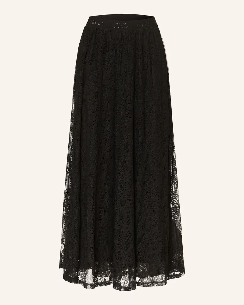 Liu Jo Spitzenrock mit Galonstreifen Schwarz