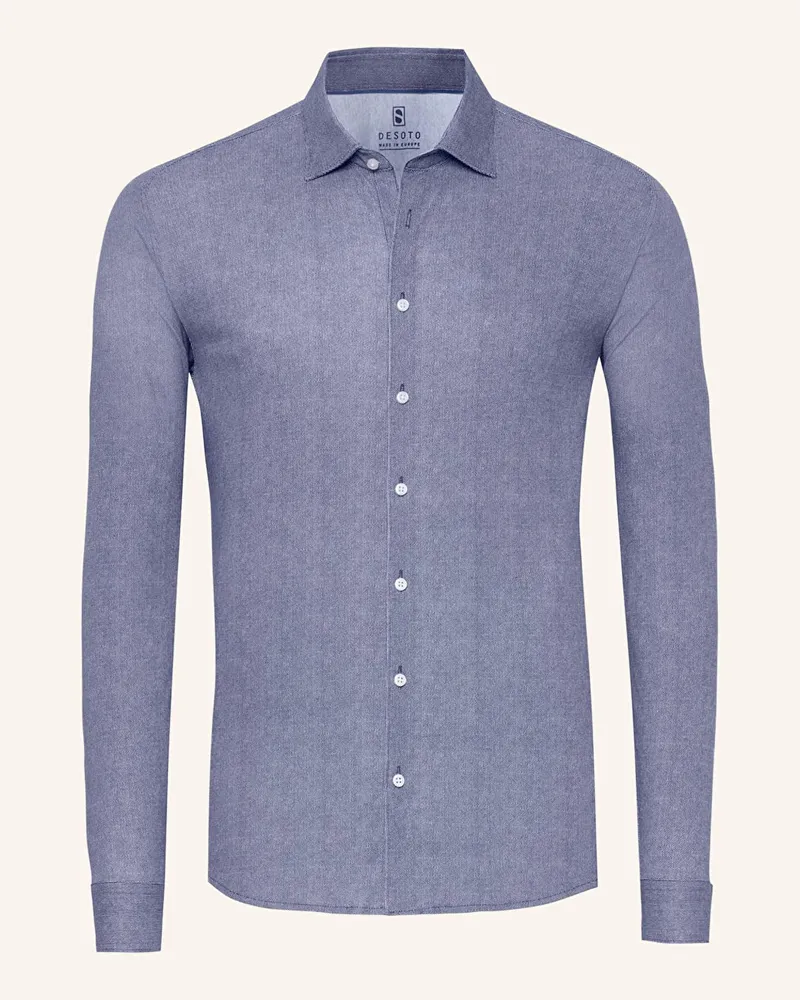 DESOTO Jerseyhemd Slim Fit Dunkelblau