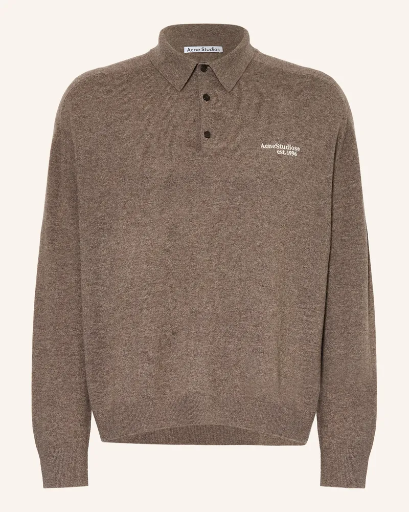 Acne Studios Strick-Poloshirt braun Taupe