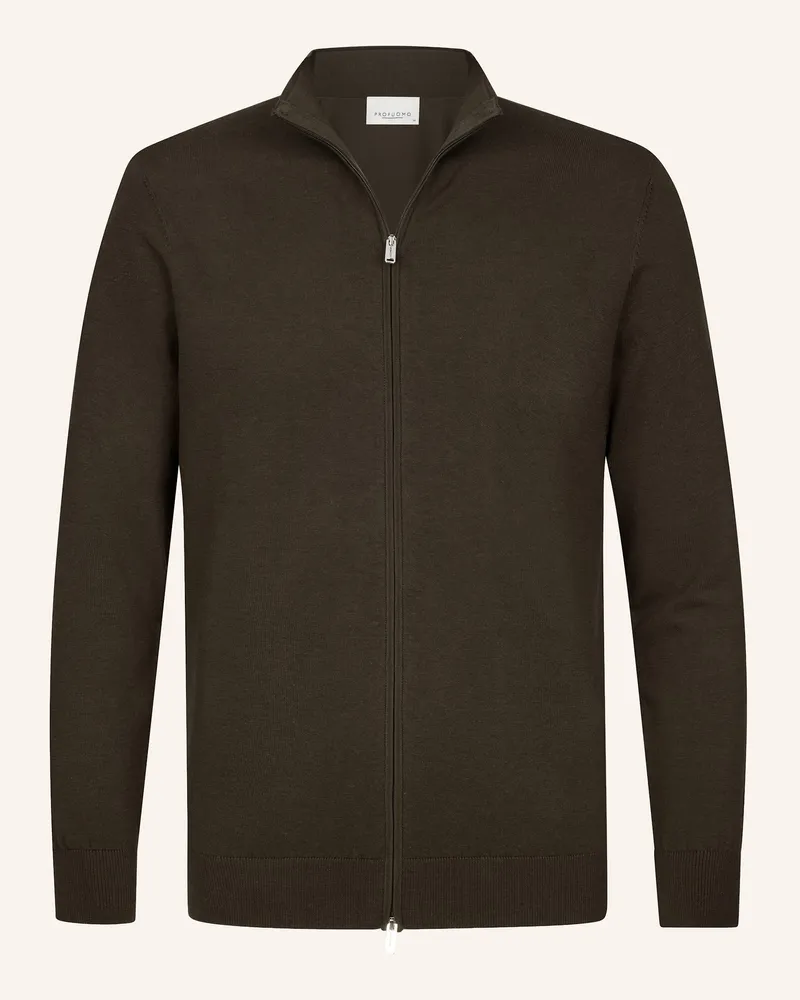 Profuomo Strickjacke braun Dunkelbraun