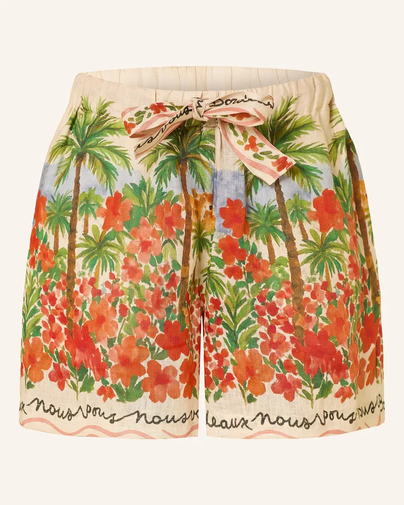 Mrs & HUGS Leinenshorts rot Hellbraun