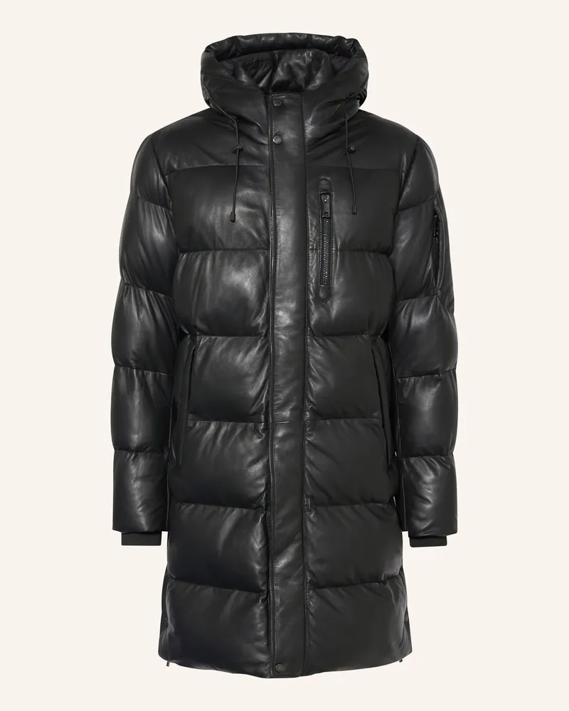 Milestone Steppmantel MSPIERO aus Leder Schwarz