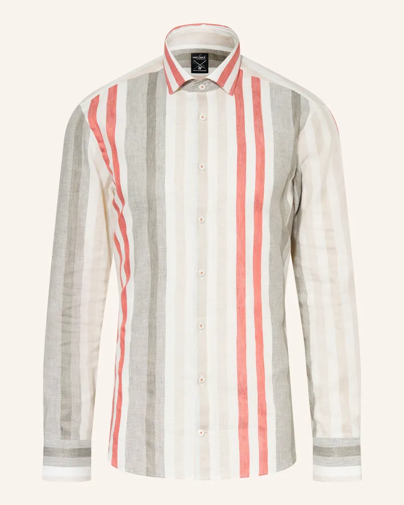 van Laack Hemd Vl-rikos1-Tf Tailor Fit Mit Leinen weiss Ecru