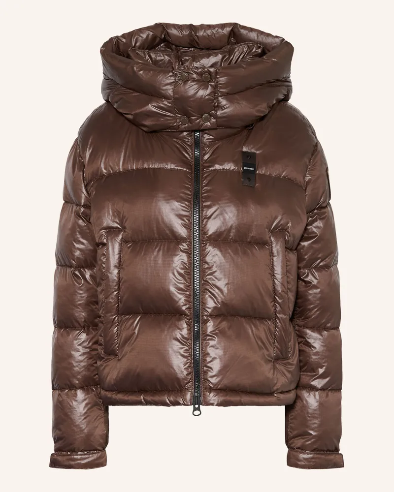 Blauer Steppjacke Gloria Mit Abnehmbarer Kapuze braun Dunkelbraun