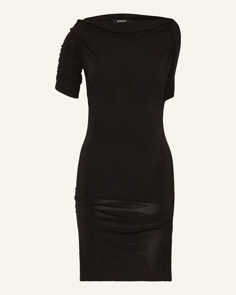 Jacquemus Cocktailkleid La Mini Robe Drapeado schwarz Schwarz