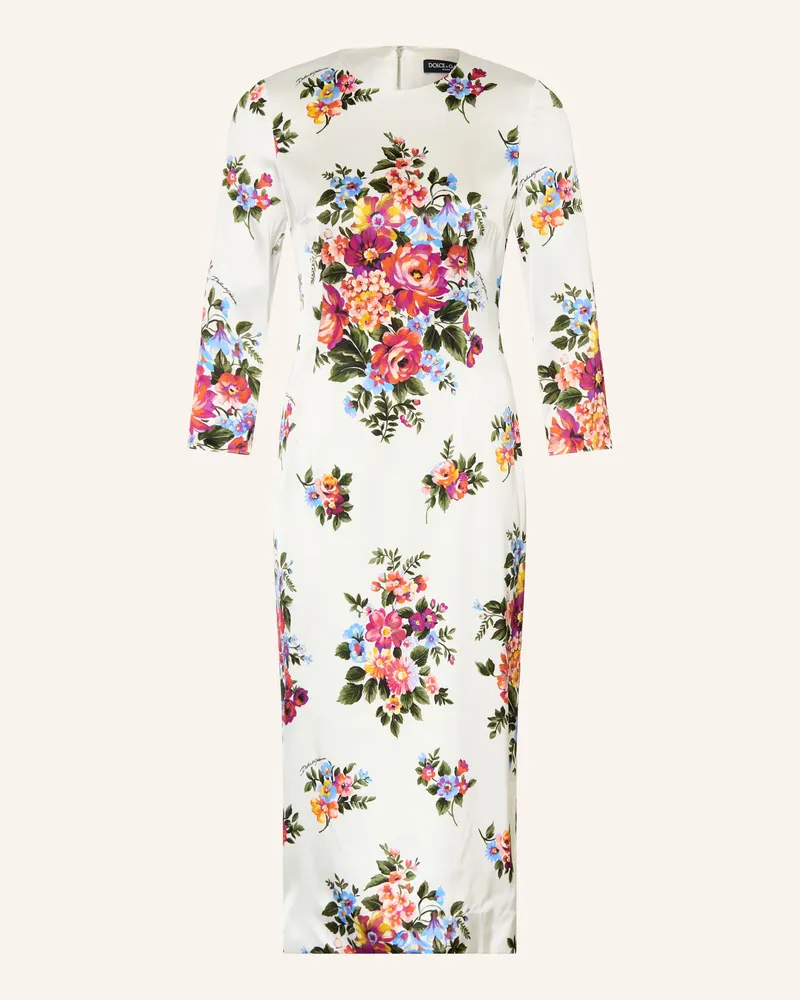 Dolce & Gabbana Satinkleid Mit 3/4-Arm weiss Weiss