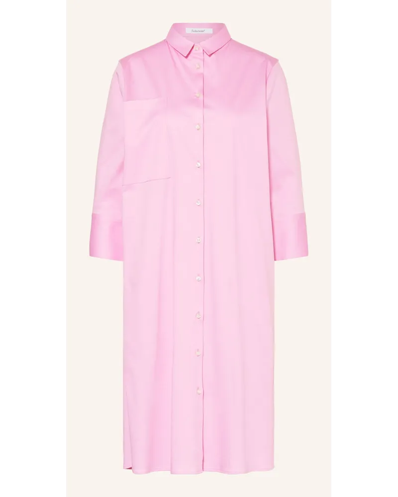 Soluzione Hemdblusenkleid mit 3/4-Arm Pink