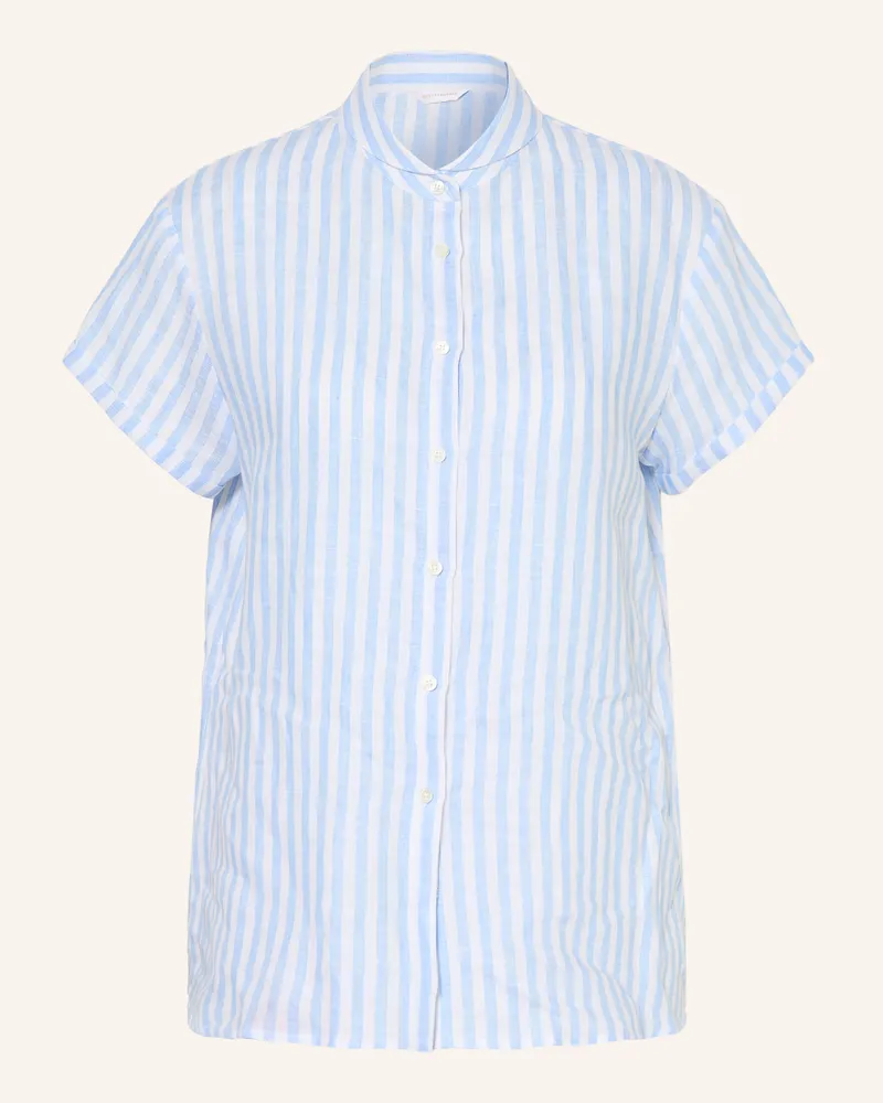 Robert Friedman Leinenbluse blau Weiss