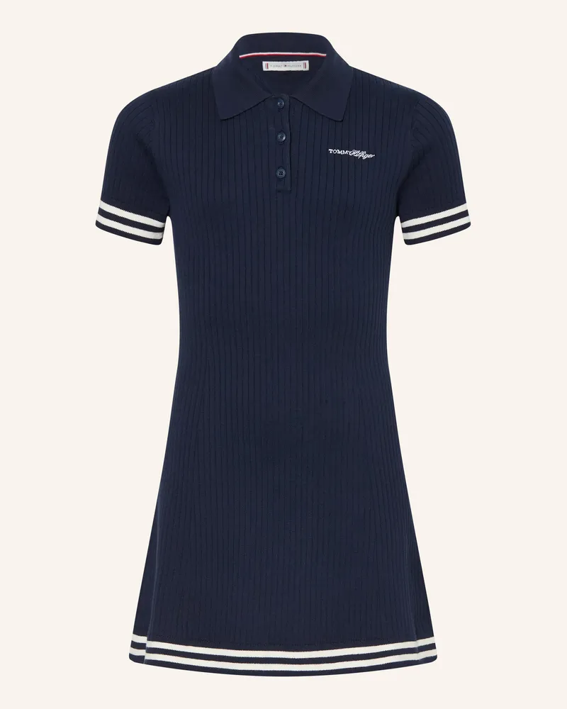 Tommy Hilfiger Strick-Polokleid blau Dunkelblau