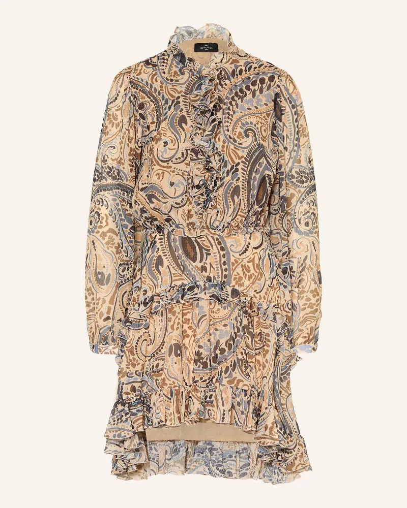 Etro Cocktailkleid Mit Rüschen beige Hellorange
