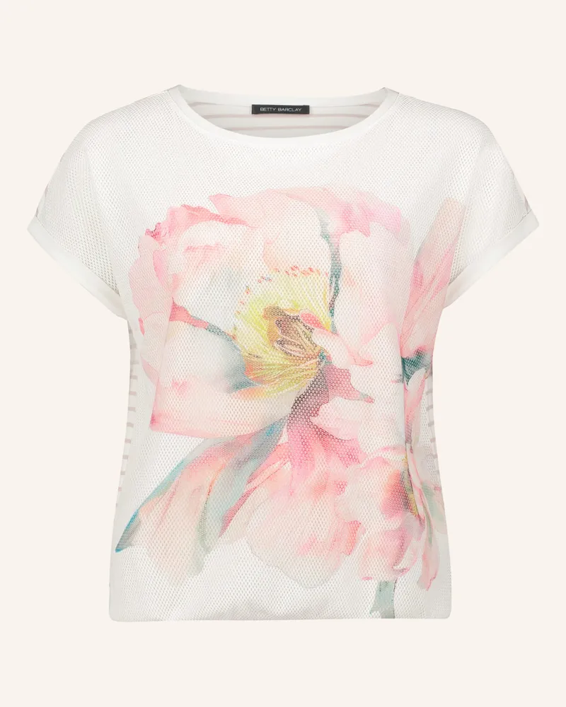 Betty Barclay T-Shirt Im Materialmix weiss Creme
