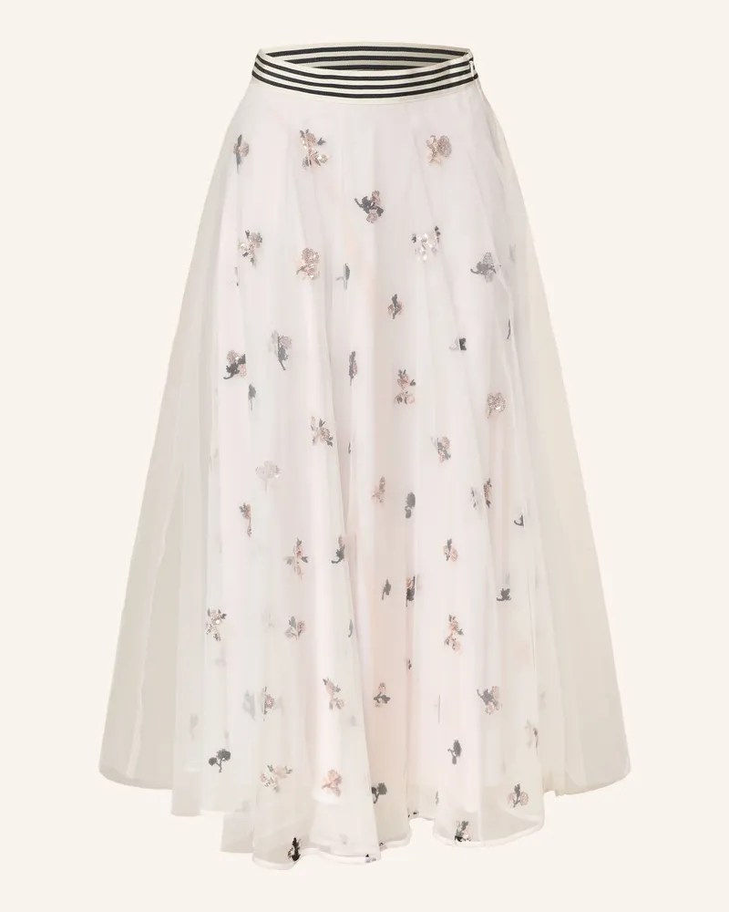 Talbot Runhof Tüllrock Mit Seide Und Pailletten weiss Creme