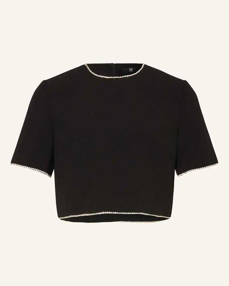 Riani Cropped-Blusenshirt Mit Schmucksteinen schwarz Schwarz