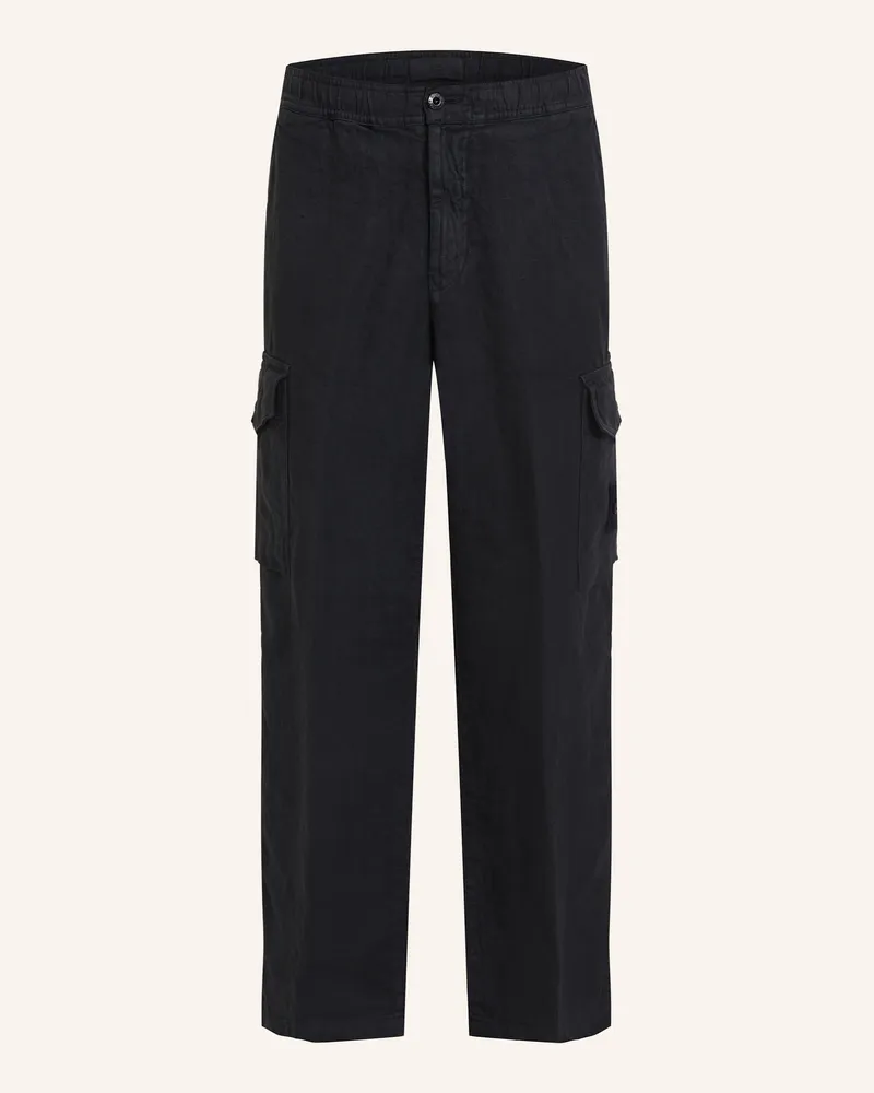 Stone Island Cargohose GHOST Regular Fit aus Leinen Dunkelblau