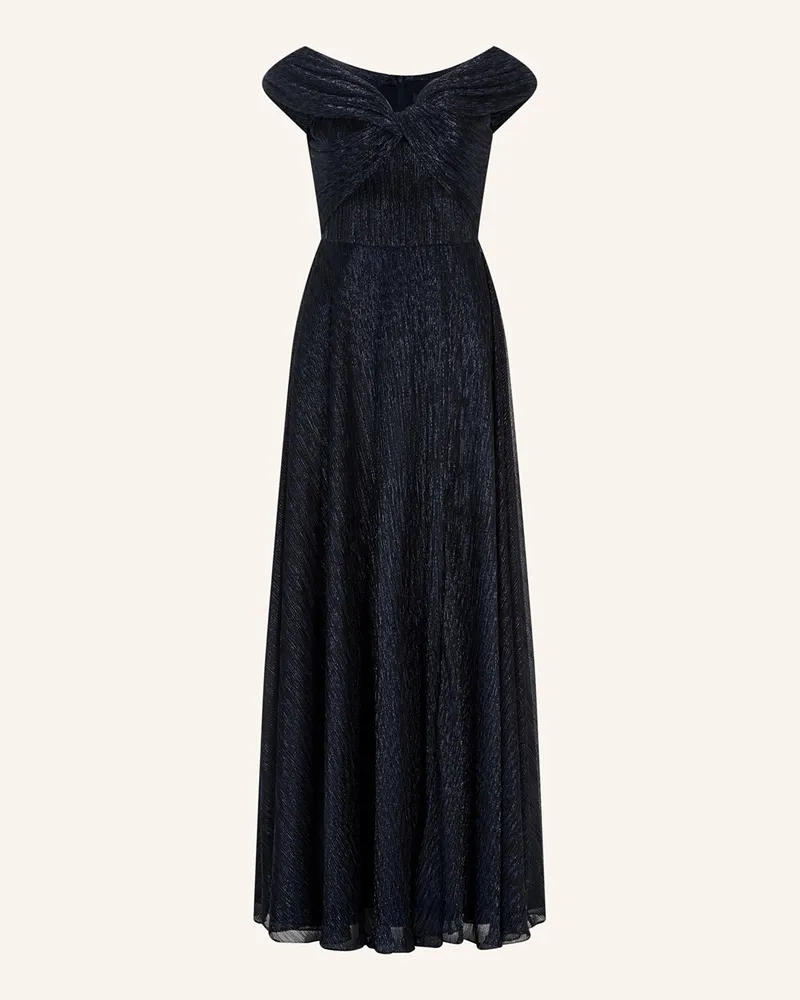 Swing Abendkleid mit Glitzergarn Dunkelblau