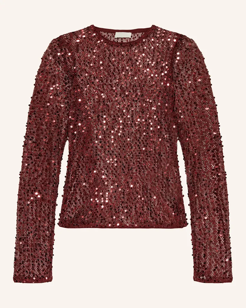 LeGer by Lena Gercke Blusenshirt MAREEN aus Mesh mit Pailletten Dunkelrot