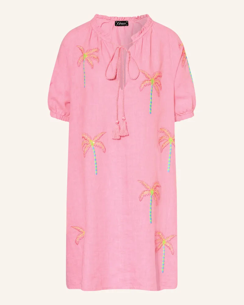 Grace Leinenkleid mit Pailletten Rosa