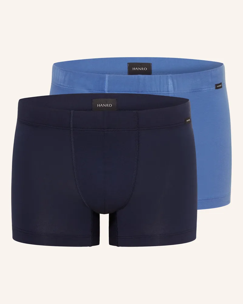 Hanro 2er-Pack Boxershorts COTTON ESSENTIALS Blau