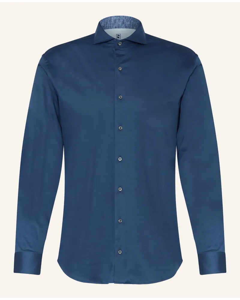 van Laack Jerseyhemd Tailor Fit Blau