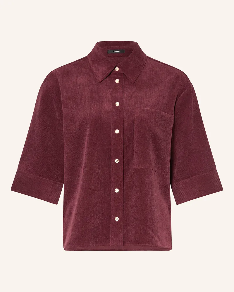 OPUS Hemdbluse FAISA aus Cord Dunkelrot