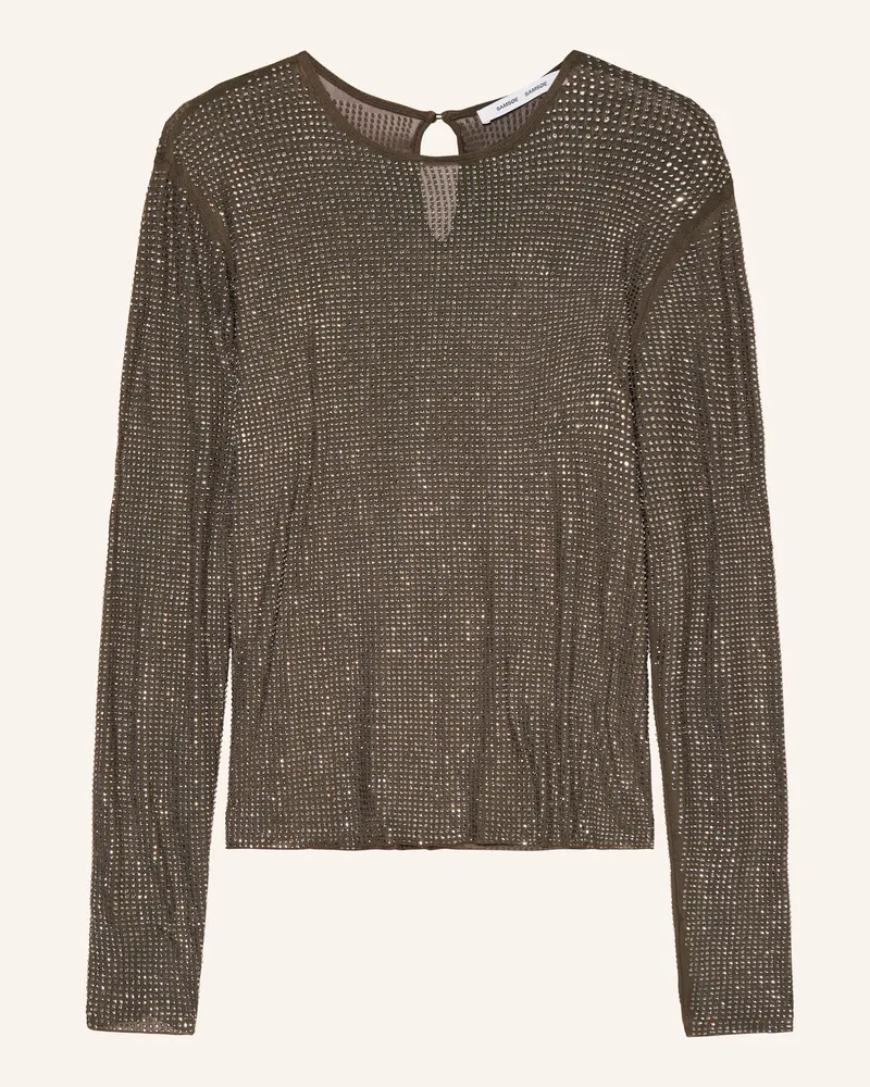 Samsøe & Samsøe Longsleeve SAMAGDA mit Schmucksteinen Oliv