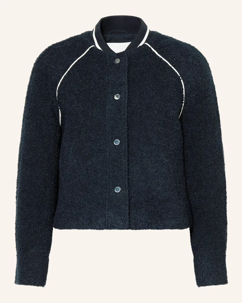 OPUS Bouclé-Jacke Hirona blau Dunkelblau