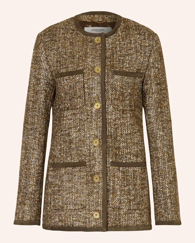 Golden Goose Tweed-Jacke Journey braun Dunkelbraun
