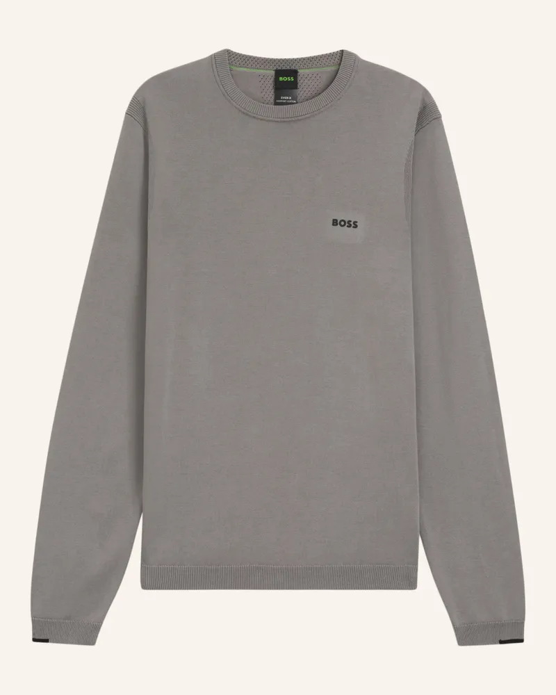 HUGO BOSS Pullover KN_EVER-X CN Regular Fit Hellgrau