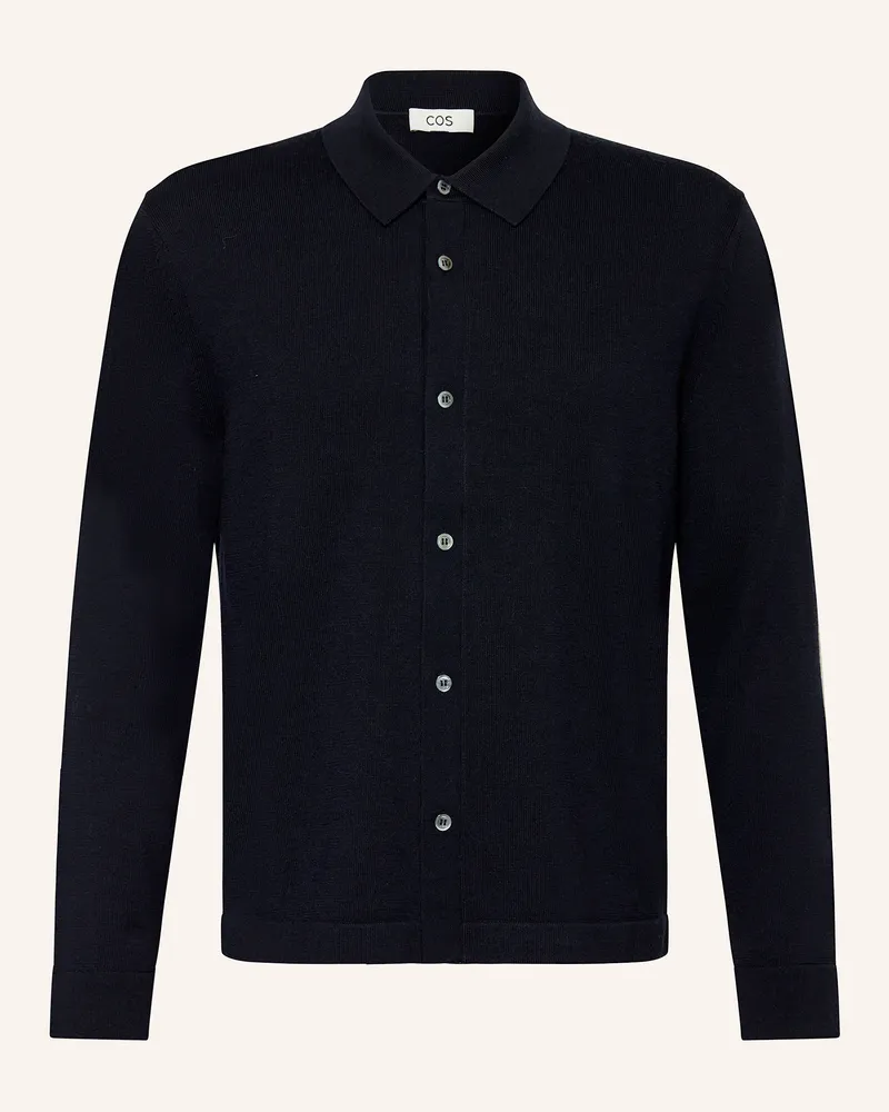 COS Strickhemd Regular Fit blau Dunkelblau