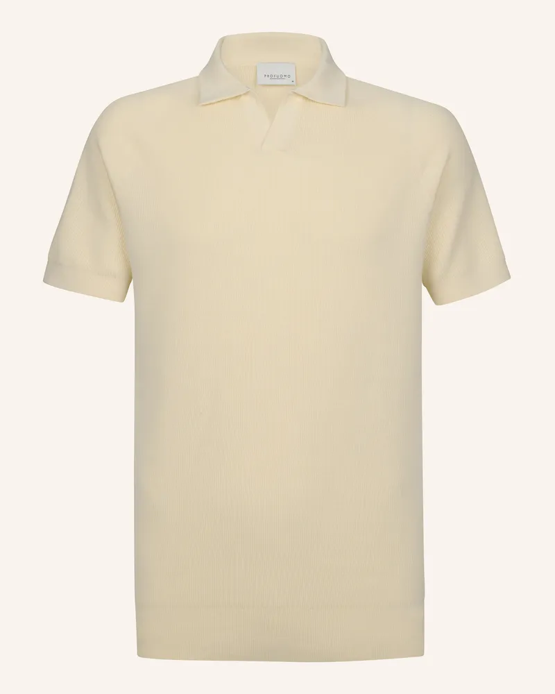 Profuomo Polo Kurzarm weiss Weiss