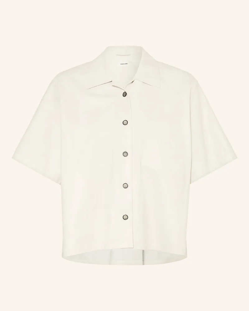 Haikure Hemdbluse Avril Wrincled Aus Leder weiss Creme