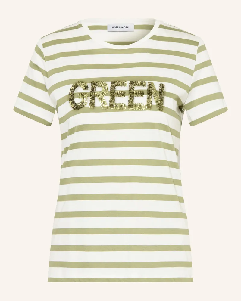 More & More T-Shirt mit Pailletten Creme