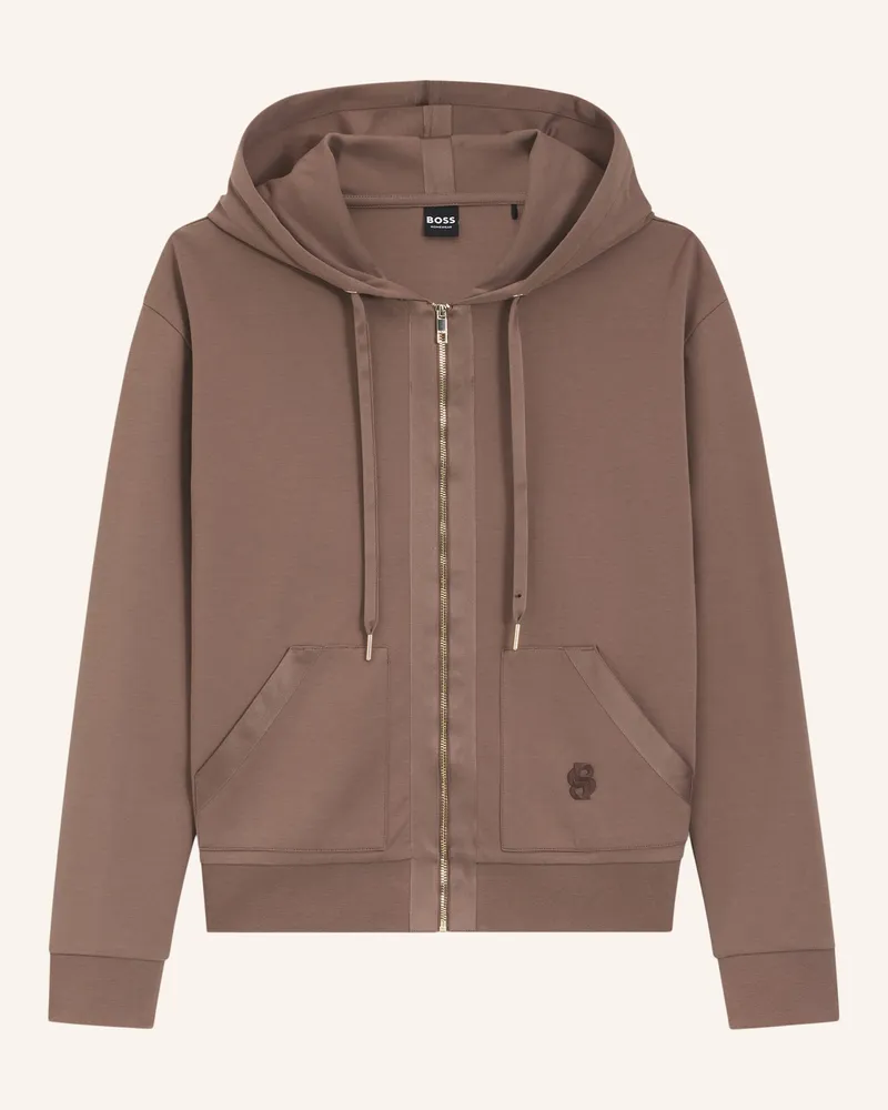HUGO BOSS Loungewear Jacke Shiny B_Jacket H. braun Braun