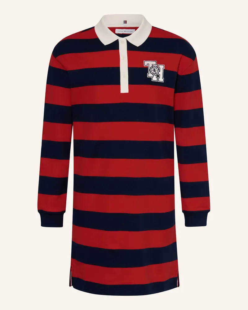 Tommy Hilfiger Jersey-Polokleid blau Rot