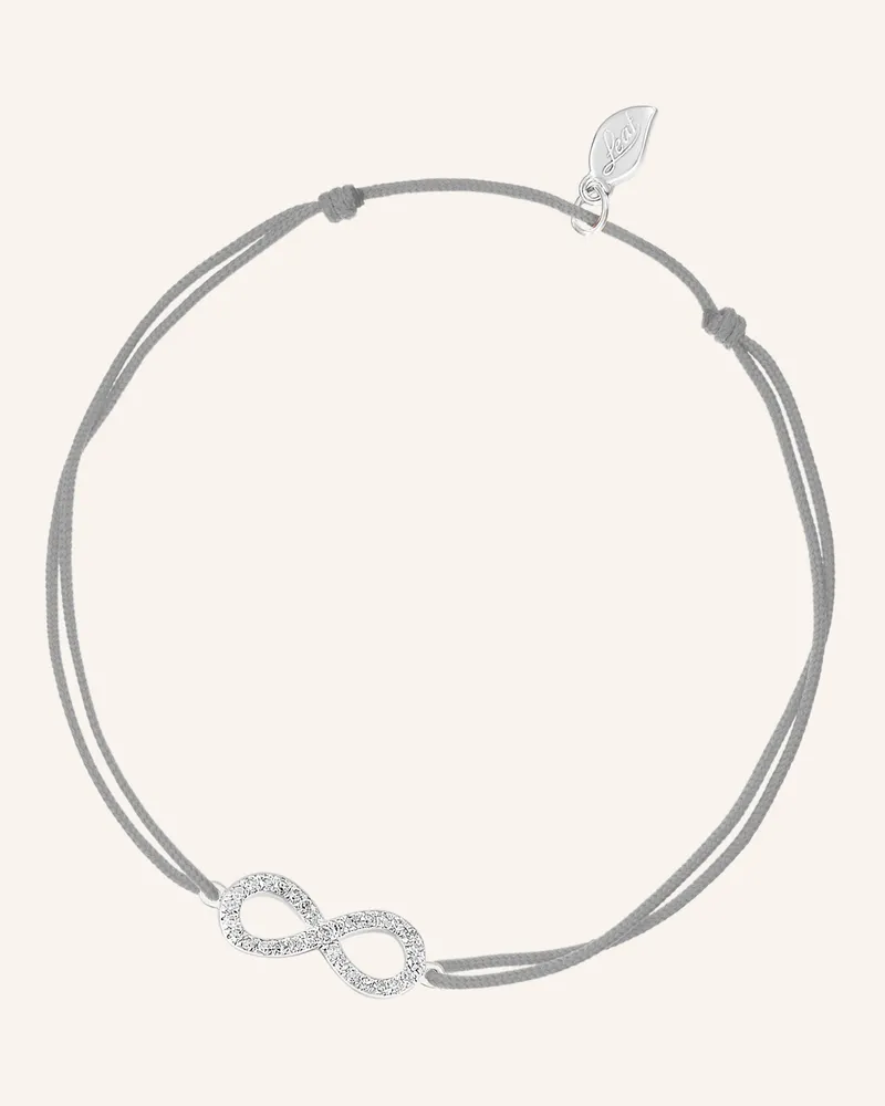 Leaf Freundschaftsarmband INFINITY aus 18 Karat Weißgold mit Diamanten Grau