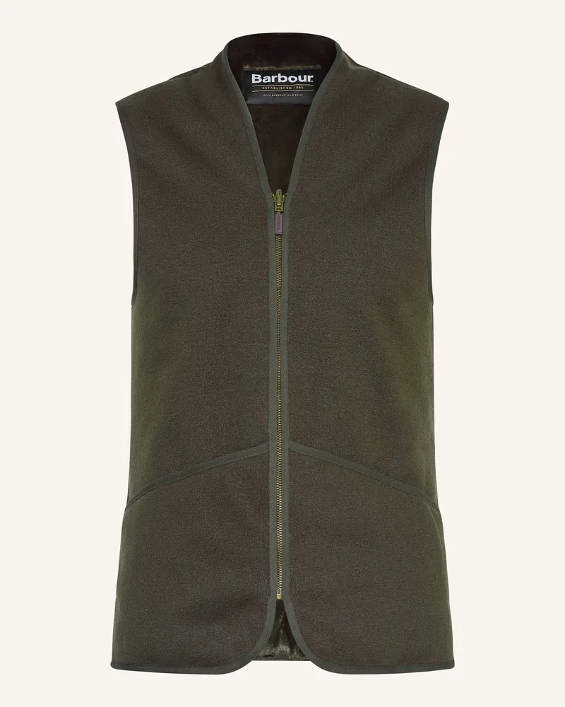 Barbour Weste Warm Pile gruen Dunkelgrün