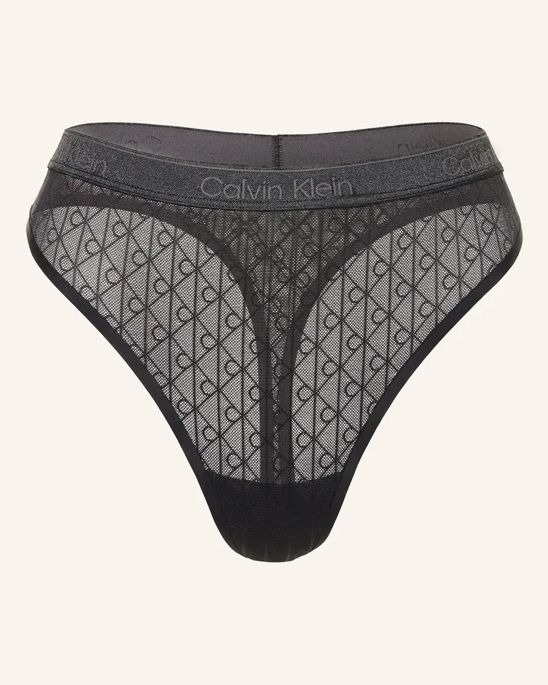 Calvin Klein Taillenslip ICON LACE METALLIC Schwarz