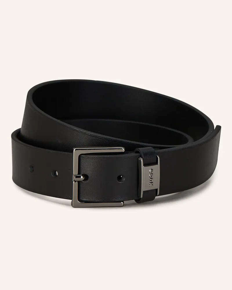 HUGO BOSS Ledergürtel GIOVE Schwarz