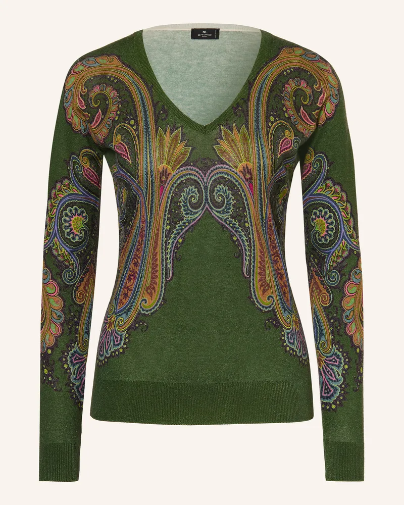 Etro Pullover Mit Seide Und Cashmere gruen Grün