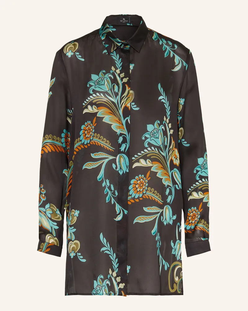 Etro Hemdbluse aus Seide Schwarz