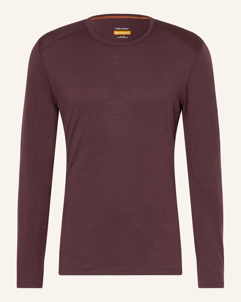 Icebreaker Funktionswäsche-Shirt 200 OASIS aus Merinowolle Dunkelrot