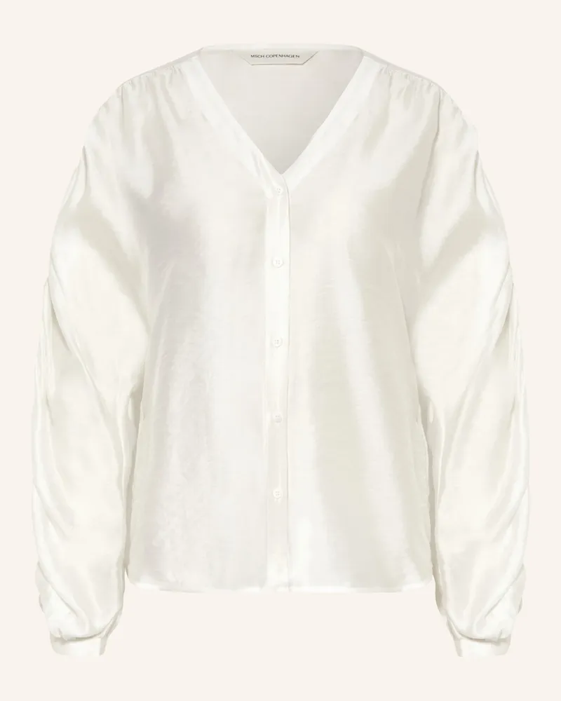 MOSS COPENHAGEN Satinbluse Maschramona Rikkelia weiss Ecru