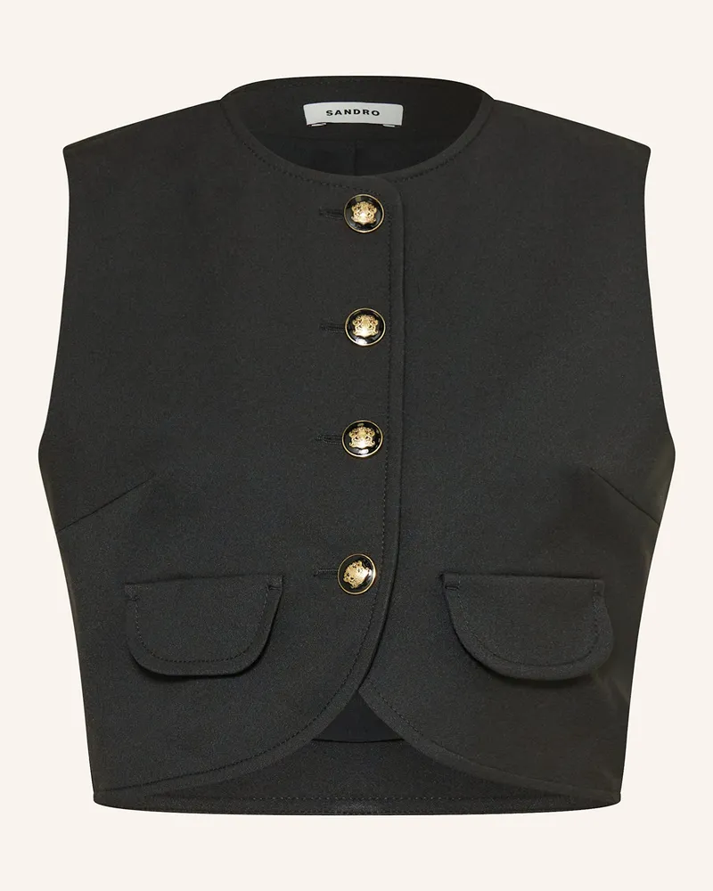 Sandro Cropped-Weste Schwarz