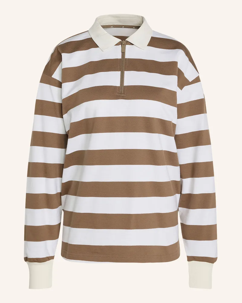 adidas Sweat-Poloshirt Essentials Contemporary French Terry weiss Taupe