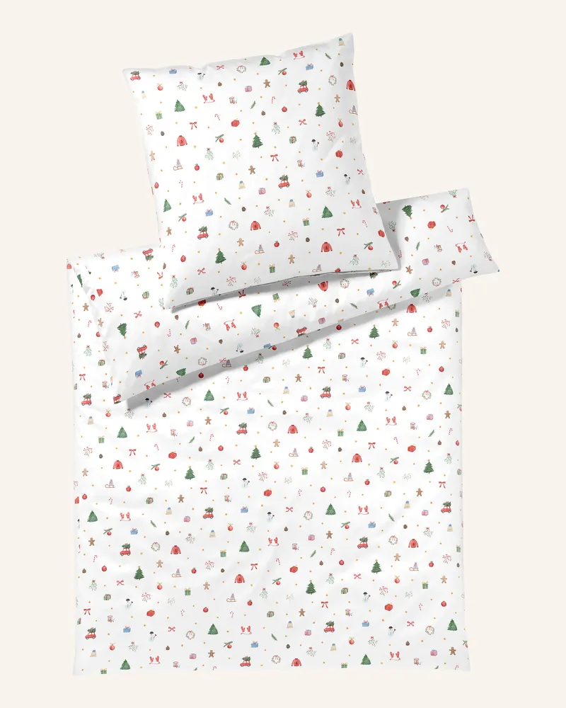 elegante Bettwäsche Joyful weiss Weiss