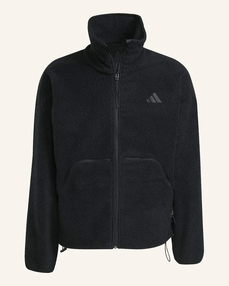 adidas CITY TECH HIGH PILE FLEECEJACKE MIT DURCHGEHENDEM REISSVERSCHLUSS Schwarz