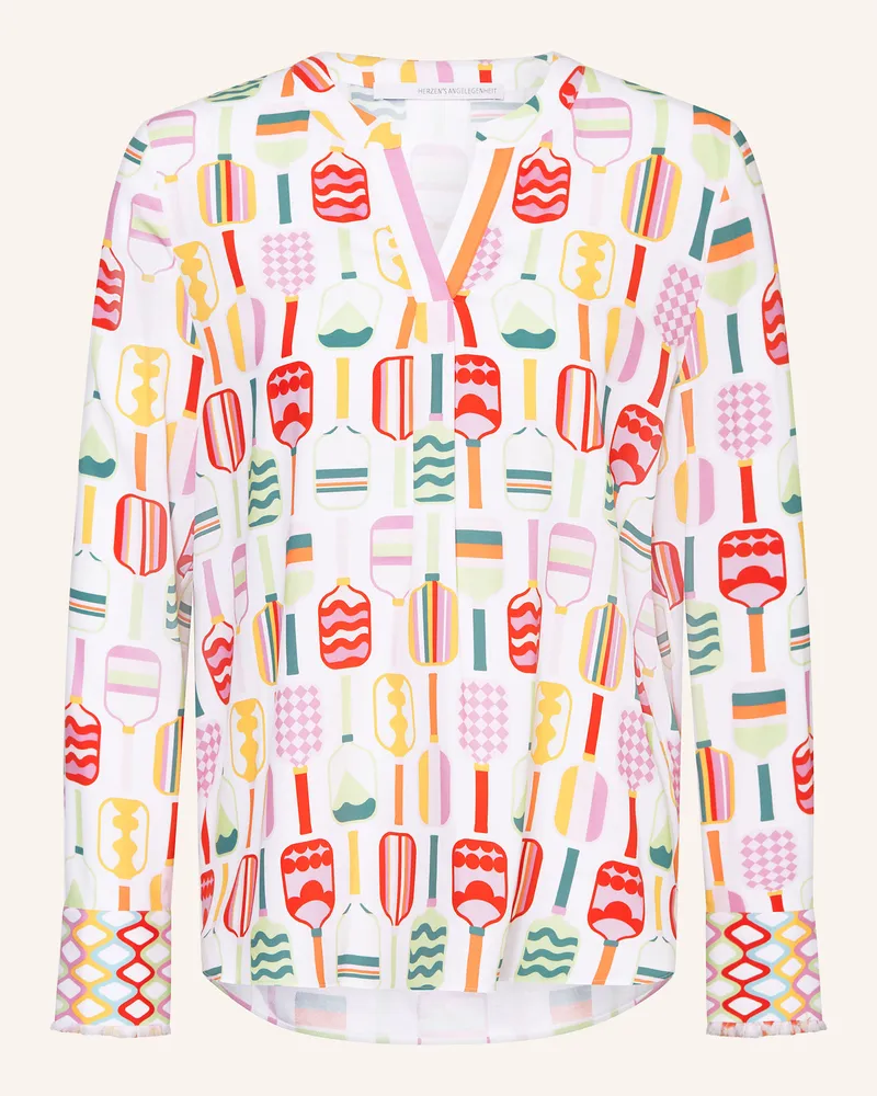 Herzen's Angelegenheit Blusenshirt aus Seide Weiss